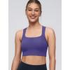 imageYvette Yoga Bra Racerback ampamp Mesh Panels Square Neck Fixed Cups Sports Bra for Women Light Support Workout Tank TopBlue