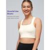 imageYvette Yoga Bra Racerback ampamp Mesh Panels Square Neck Fixed Cups Sports Bra for Women Light Support Workout Tank TopWhite