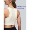 imageYvette Yoga Bra Racerback ampamp Mesh Panels Square Neck Fixed Cups Sports Bra for Women Light Support Workout Tank TopWhite