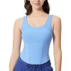 imageYvette Athletic Tank Tops for Women Built in Bra Workout Yoga Padded Basic Cami Shirts Gym Tennis PickleballBlue