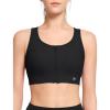 imageYvette Front Zipper Sports Bras for Women High Support Large Bust Supportive Racerback Sports Bra High Impact for RunningBlack