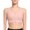 imageYvette Front Zipper Sports Bras for Women High Support Large Bust Supportive Racerback Sports Bra High Impact for RunningPink