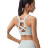 imageYvette High Support Sports Bras for Women Sewn in Padding Racerback Sports Bra High Impact No Bounce for Large BreastsGrey