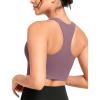 imageYvette Longline Yoga Bras Gym Top for Women Sports Bra Racerback Workout with Removable PadsPurple