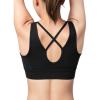 imageYvette Sports Bra Front Zipper High Impact Sports Bras for Women Plus Size Criss Cross Back Full Support for Large BustBlack
