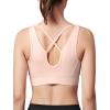 imageYvette Sports Bra Front Zipper High Impact Sports Bras for Women Plus Size Criss Cross Back Full Support for Large BustPink