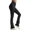 imageYvette Womens Flare FleeceLined Leggings High Waisted Yoga Pants for Daily WearBlack