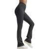 imageYvette Womens Flare FleeceLined Leggings High Waisted Yoga Pants for Daily WearGrey