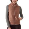 imageYvette Womens Hooded Lightweight Warm Windproof Zip Up Sleeveless Jacket for Hiking Golf RunningBrown