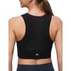 imageYvette Yoga Bra Racerback ampamp Mesh Panels Square Neck Fixed Cups Sports Bra for Women Light Support Workout Tank TopBlack