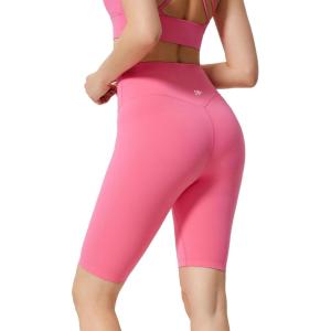 imageYvette Biker Shorts for Women Tummy Control High Waist Running Workout Gym Yoga ShortsPink