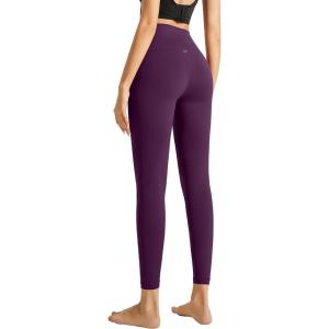 imageYvette Leggings for Women with Pockets High Waist Athletic Non SeeThrough TightsReddish Purple