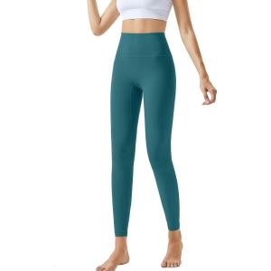 imageYvette Leggings for Women with Pockets High Waist Athletic Non SeeThrough TightsSea Blue