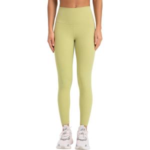 imageYvette Tummy Control Workout Leggings for Women High Waisted Yoga Pants Rib Knit Non SeeThroughYellow