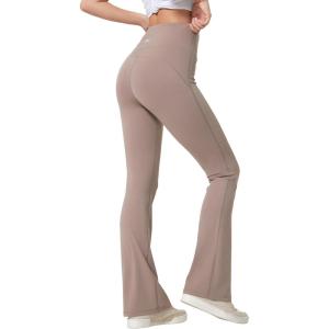 imageYvette Womens High Waist Yoga Leggings Flare Pants for Workout Daily WearGrey