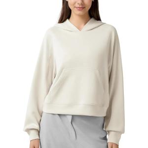 imageYvette Womens Hoodies Sweatshirts Pullover Comfy Long Sleeve Tops with Pockets Winter Fall Fashion Outfits ClothesWhite