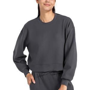 imageYvette Womens Sweatshirts Crewneck Pullover Tops Long Sleeve Fall Winter Fashion Outfits Clothes Casual TopsGrey