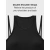 imageYvette Racerback Crop Top with Removable Built in Bra Thin Straps Sports Bra for WomenBlack