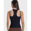 imageYvette Racerback Crop Top with Removable Built in Bra Thin Straps Sports Bra for WomenBlack