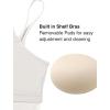 imageYvette Racerback Crop Top with Removable Built in Bra Thin Straps Sports Bra for WomenOffwhite