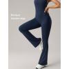 imageYvette Womens Backless Jumpsuits Built in Bra Gym Workout Yoga Rompers Flare Leggings Bodycon BodysuitsBlue