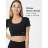 imageYvette Womens Cropped Top Short Sleeve Breathable TShirts Athletic Tee Tank TopsBlack