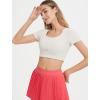 imageYvette Womens Cropped Top Short Sleeve Breathable TShirts Athletic Tee Tank TopsOffwhite