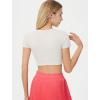 imageYvette Womens Cropped Top Short Sleeve Breathable TShirts Athletic Tee Tank TopsOffwhite