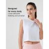 imageYvette Womens Sleeveless Crop Tank Tops Athletic Breathable Lightweight Workout Tennis Yoga Running Tee ShirtsWhite