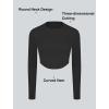 imageYvette Womens Workout Athletic TShirts Long Sleeve Running Basic Tee Top Gym Casual Cropped ShirtsBlack