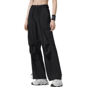 imageYvette Cargo Pants for Women High Waisted Quick Dry Lightweight Casual Pants with PocketsBlack
