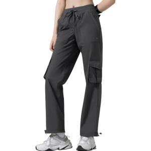 imageYvette Cargo Pants for Women High Waisted Quick Dry Lightweight Hiking Casual Pants with PocketsGrey