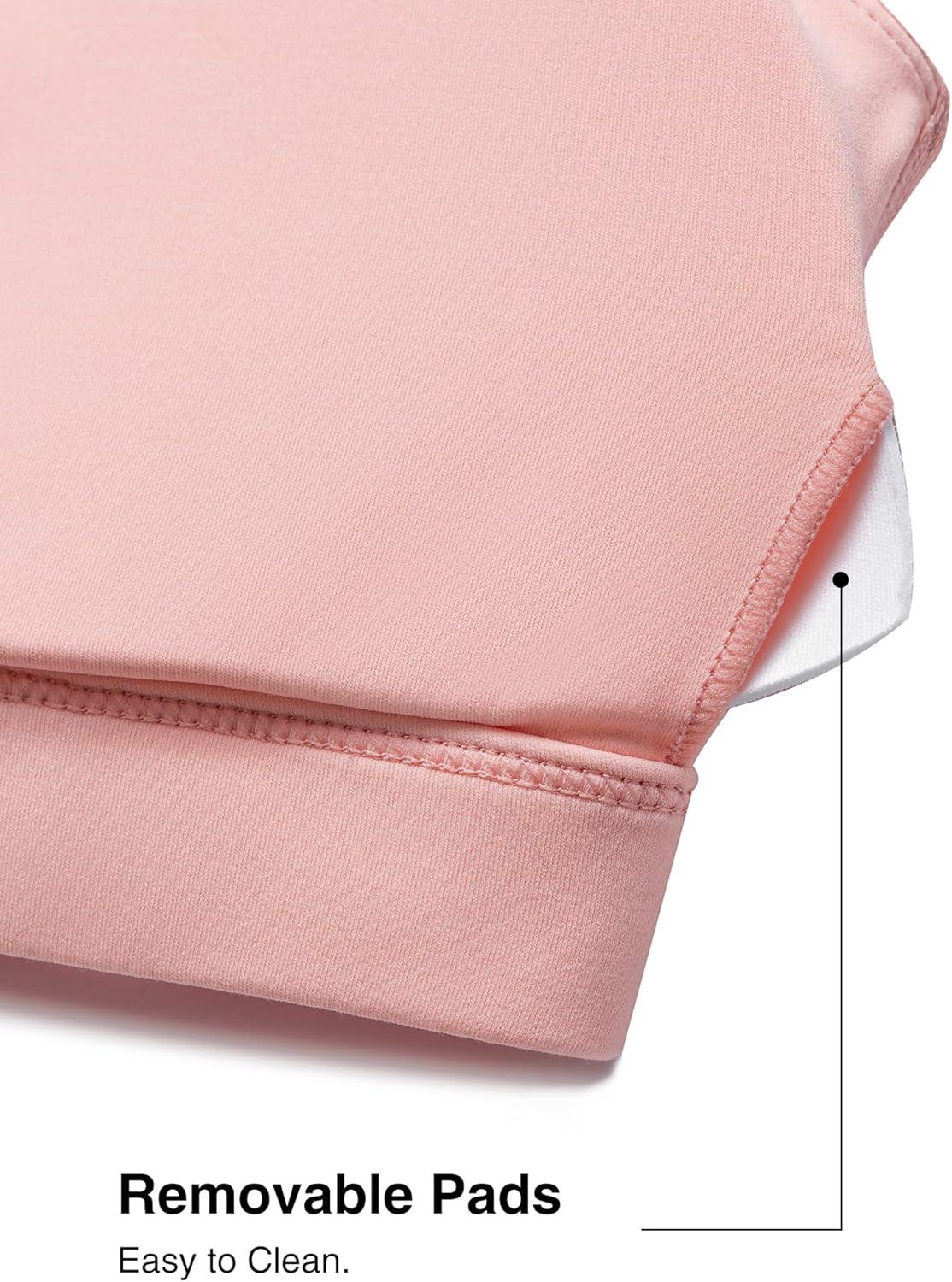 imageYvette Criss Cross Back Yoga Bra with Removable Pad Sports Bras for Women Light Support SexyPink