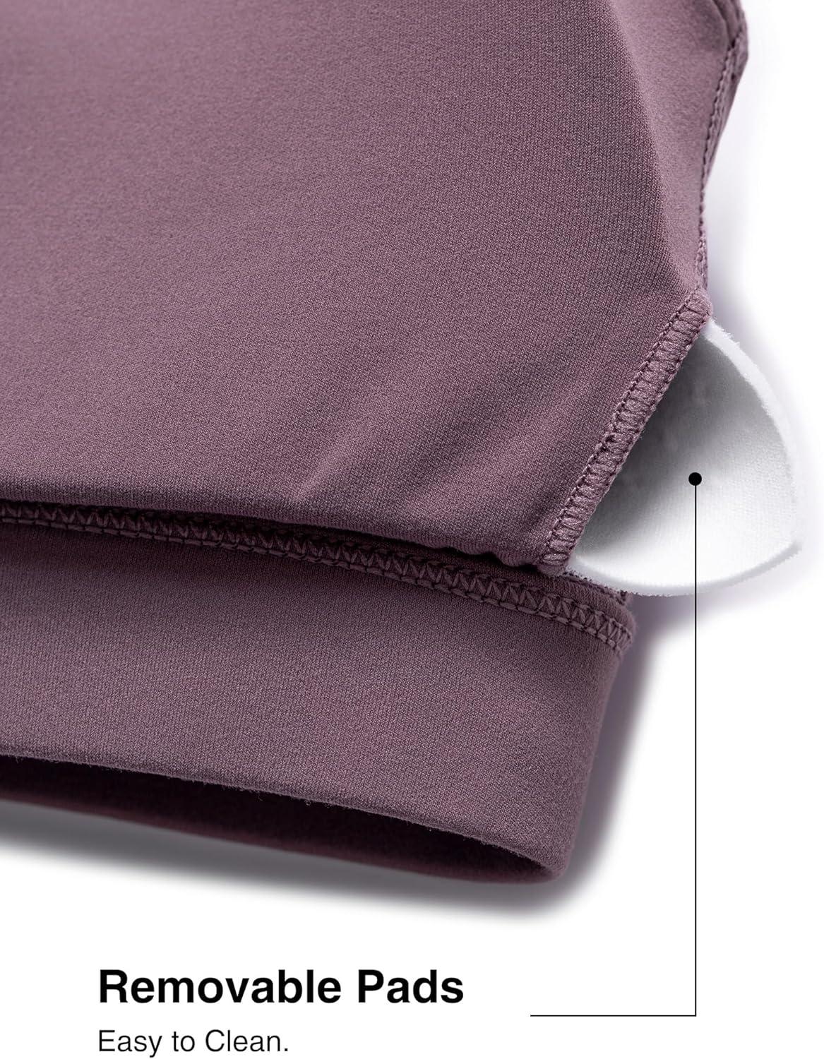 imageYvette Criss Cross Back Yoga Bra with Removable Pad Sports Bras for Women Light Support SexyPurple