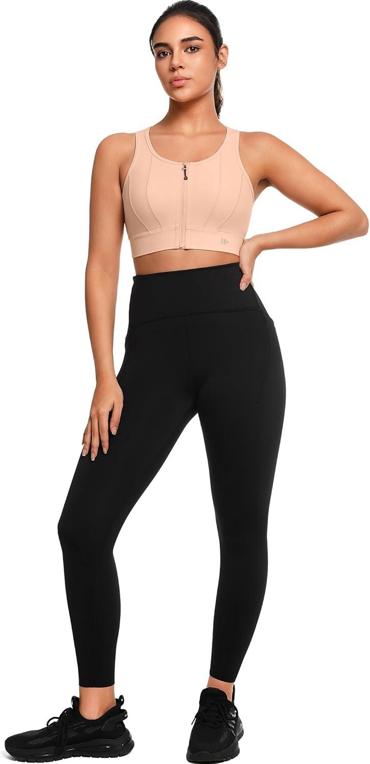 imageYvette Front Closure Sports Bras for Women High Support Large Bust Supportive Sports Bra High Impact for RunningPastel Pink