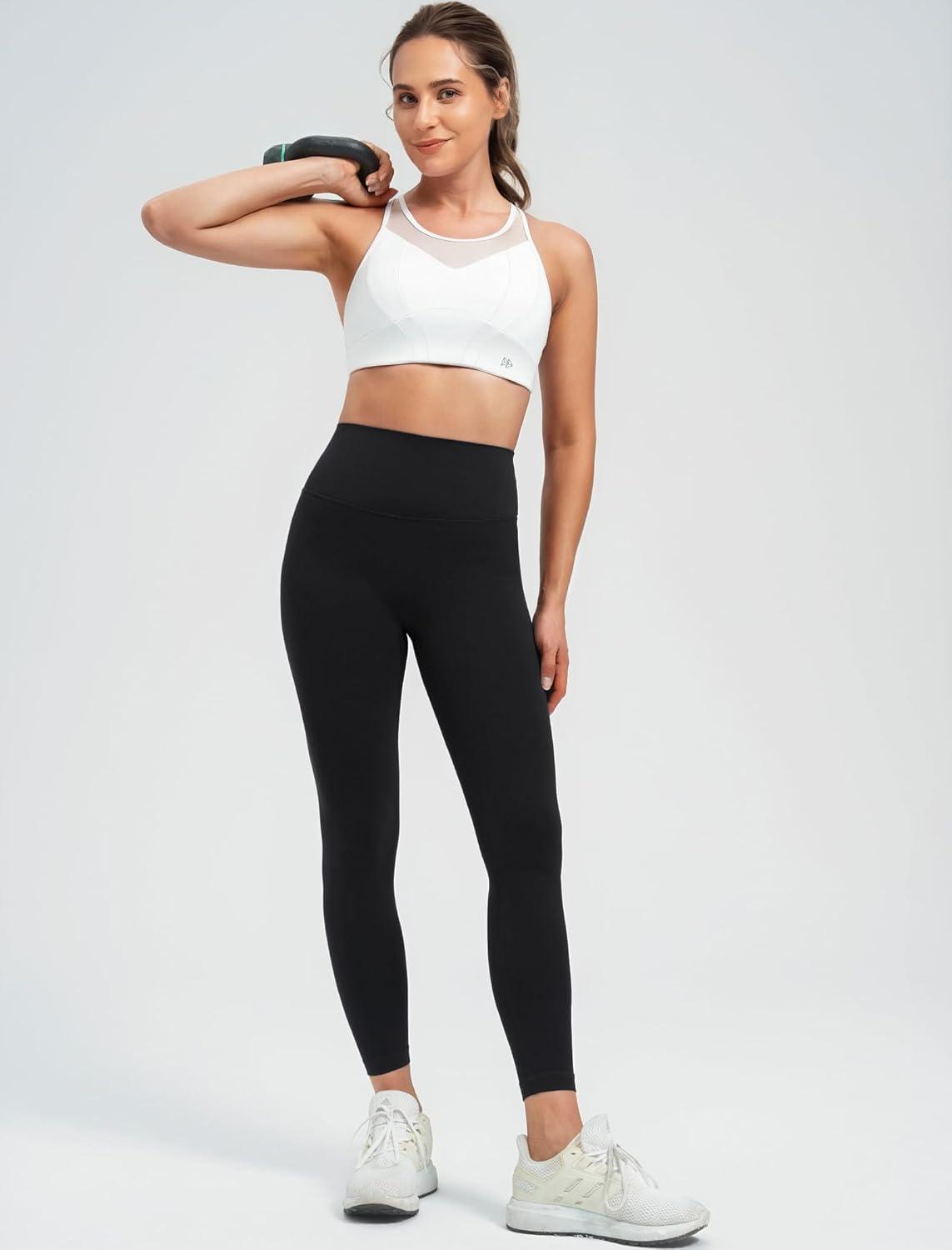 imageYvette Racerback High Neck Sports Bra High Support Sports Bras for Women No Bounce Soft Moisture Wicking Supportive RunningWhite