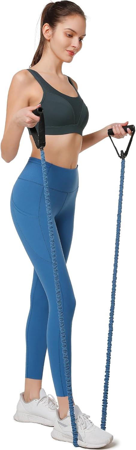 imageYvette Supportive Adjustable Sports Bras for Women High Impact Molded Cup Sports Bra Large Bust Wireless RunningHaze Blue