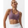 imageYvette Criss Cross Back Yoga Bra with Removable Pad Sports Bras for Women Light Support SexyPurple