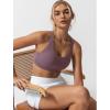 imageYvette Criss Cross Back Yoga Bra with Removable Pad Sports Bras for Women Light Support SexyPurple