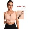 imageYvette Front Closure Sports Bras for Women High Support Large Bust Supportive Sports Bra High Impact for RunningPastel Pink