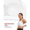 imageYvette Racerback High Neck Sports Bra High Support Sports Bras for Women No Bounce Soft Moisture Wicking Supportive RunningWhite