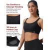 imageYvette Sports Bra High Impact Adjustable Criss Cross Back Full Support for Large Bust No BounceBlack Printed