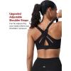 imageYvette Sports Bra High Impact Adjustable Criss Cross Back Full Support for Large Bust No BounceBlack Printed