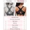 imageYvette Sports Bra High Impact Adjustable Criss Cross Back Full Support for Large Bust No BounceBlack Printed