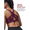 imageYvette Sports Bra High Impact Adjustable Criss Cross Back Full Support for Large Bust No BounceBurgundy Printed