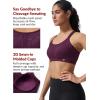 imageYvette Sports Bra High Impact Adjustable Criss Cross Back Full Support for Large Bust No BounceBurgundy Printed