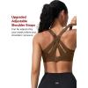 imageYvette Sports Bra High Impact Adjustable Criss Cross Back Full Support for Large Bust No BounceCamel