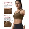 imageYvette Sports Bra High Impact Adjustable Criss Cross Back Full Support for Large Bust No BounceCamel