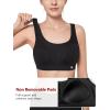 imageYvette Supportive Adjustable Sports Bras for Women High Impact Molded Cup Sports Bra Large Bust Wireless RunningBlack
