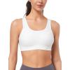 imageYvette Supportive Adjustable Sports Bras for Women High Impact Molded Cup Sports Bra Large Bust Wireless RunningWhite